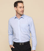 Mens Textured Yarn Dyed Check Shirt - Long Sleeve
