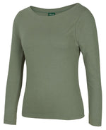 JB's Wear 1BTL Long Sleeve Boat Neck Tee Ladies