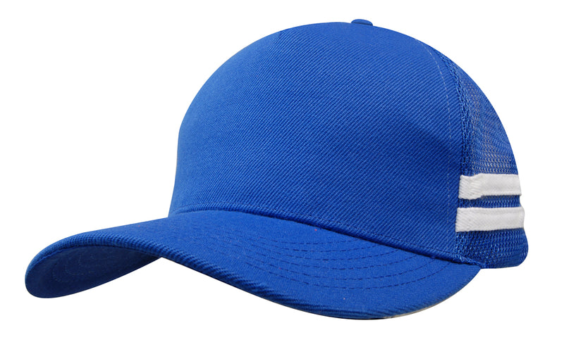 American Premium Twill/Mesh Deep Fit Trucker with Stripes