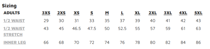 JB's Wear 4SPP PREMIUM SCRUB CARGO PANT UNISEX size chart