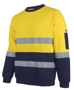 JB's Wear 6DVCM Hi Vis 310 (D+N) Cotton Crew Neck Fleece