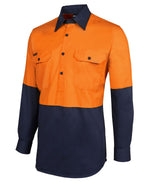 JB's Wear 6HVCF Hi Vis L/S 190g Close Front Shirt