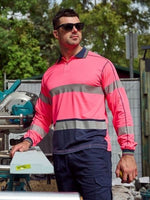 Bisley Workwear BK6219T Taped Hi Vis Polyester Mesh Long Sleeve Polo