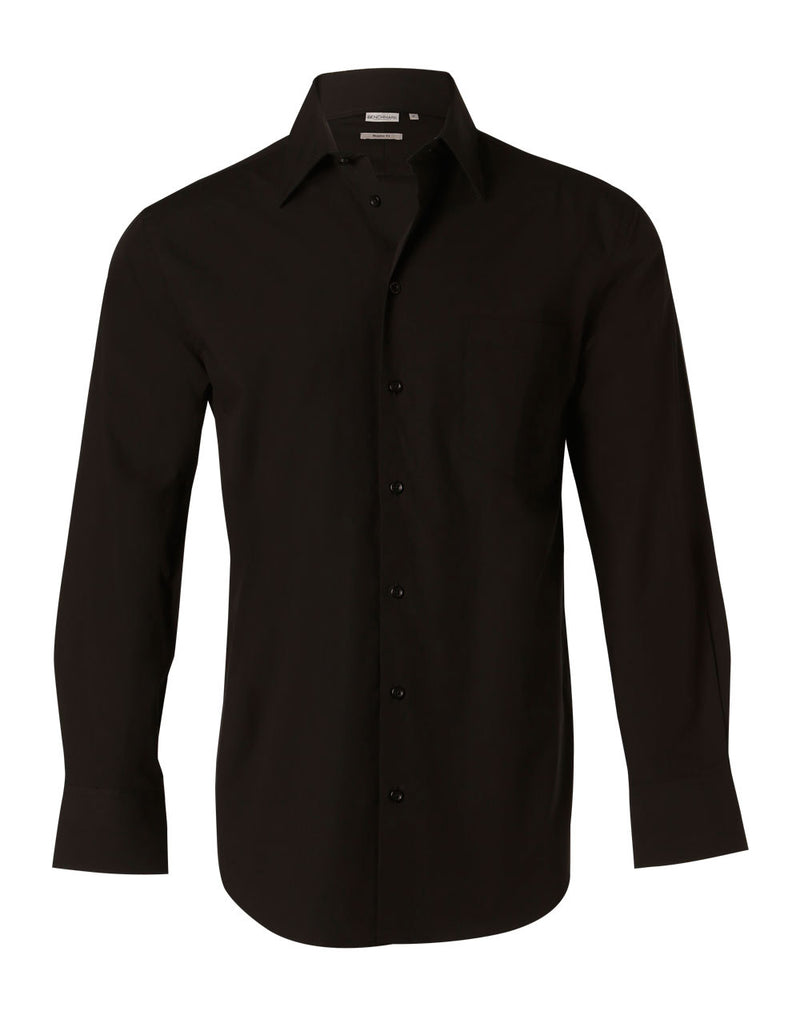 Cotton/Poly Stretch Long Sleeve Shirt Mens