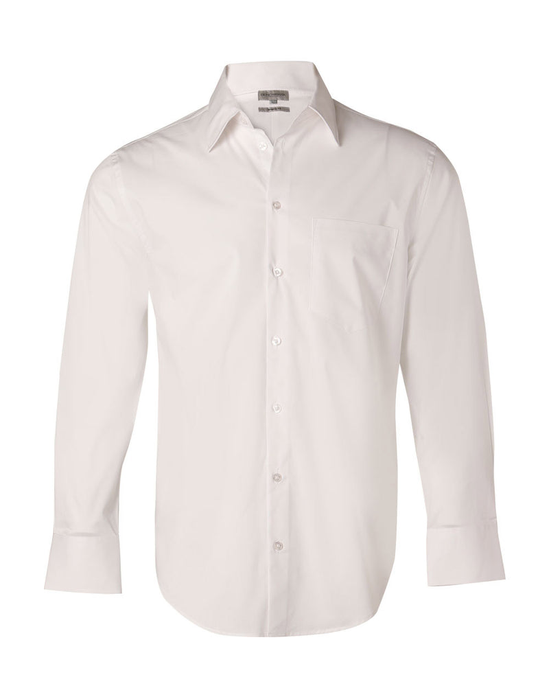 Cotton/Poly Stretch Long Sleeve Shirt Mens