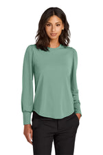 Mercer+Mettle MM1019 Stretch Jersey Long Sleeve Blouson Top Ladies