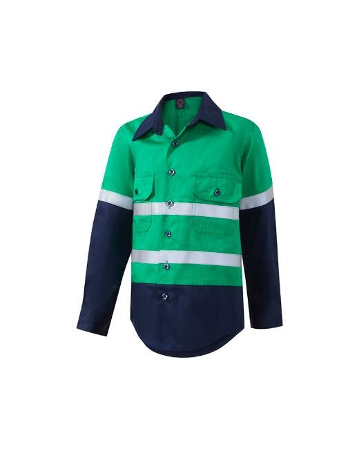 Kids 2 Tone Open Front Shirt with Tape