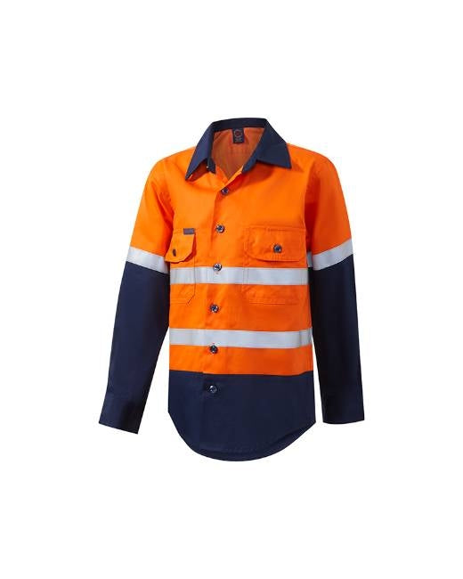 Kids 2 Tone Open Front Shirt with Tape