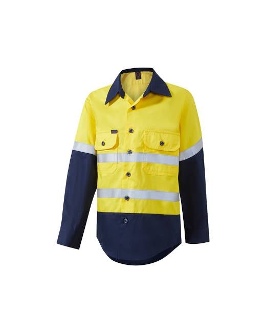 Kids 2 Tone Open Front Shirt with Tape