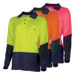 Tru Workwear TSW2425 Micromesh L/S Two Tone Hi-Vis Polo Shirt Ladies