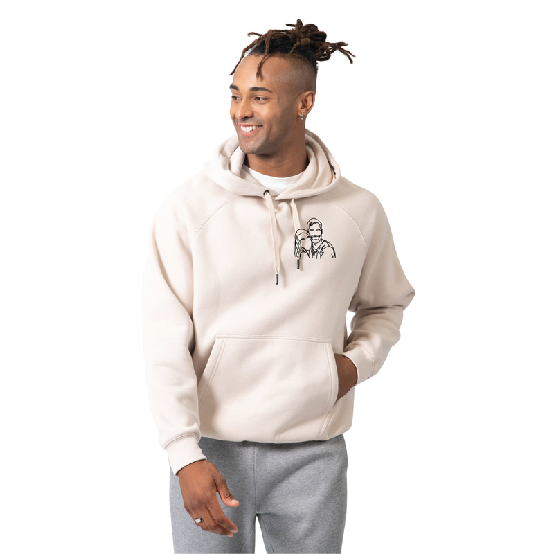 Custom Couple Photo Line Art Hoodie