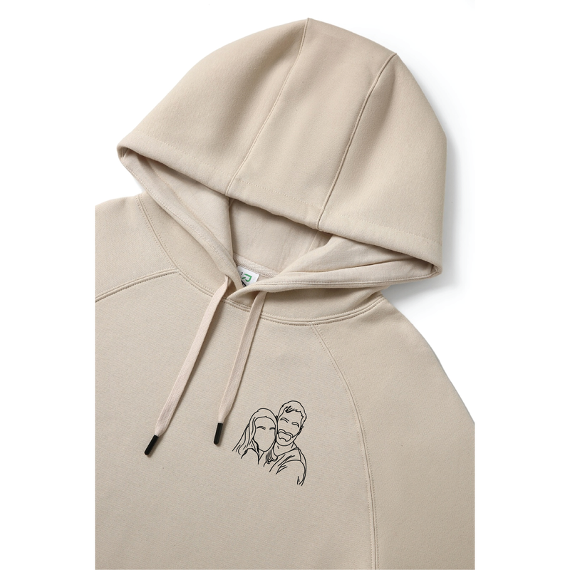 Custom Couple Photo Line Art Hoodie