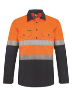 HI VIS CLOSED FRONT TAPED SHIRT WITH SEMI GUSSET