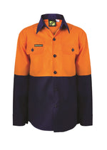 Kids Hi Vis Two Tone Long Sleeve Shirt