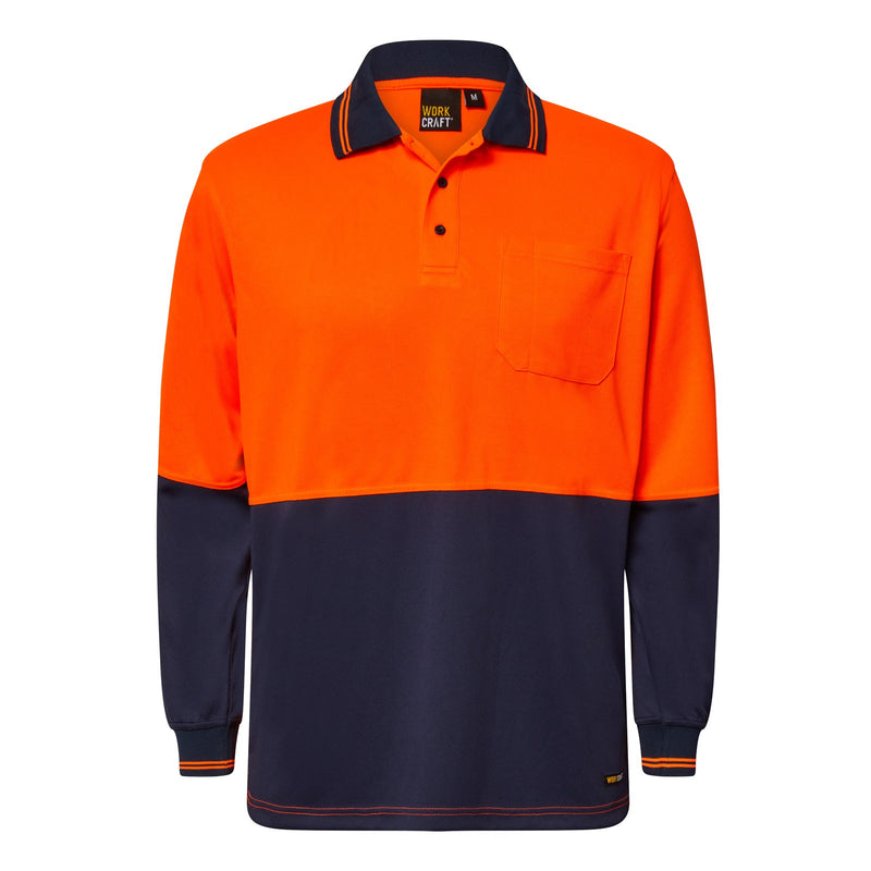 HI VIS TWO TONE POLO POCKET- LS