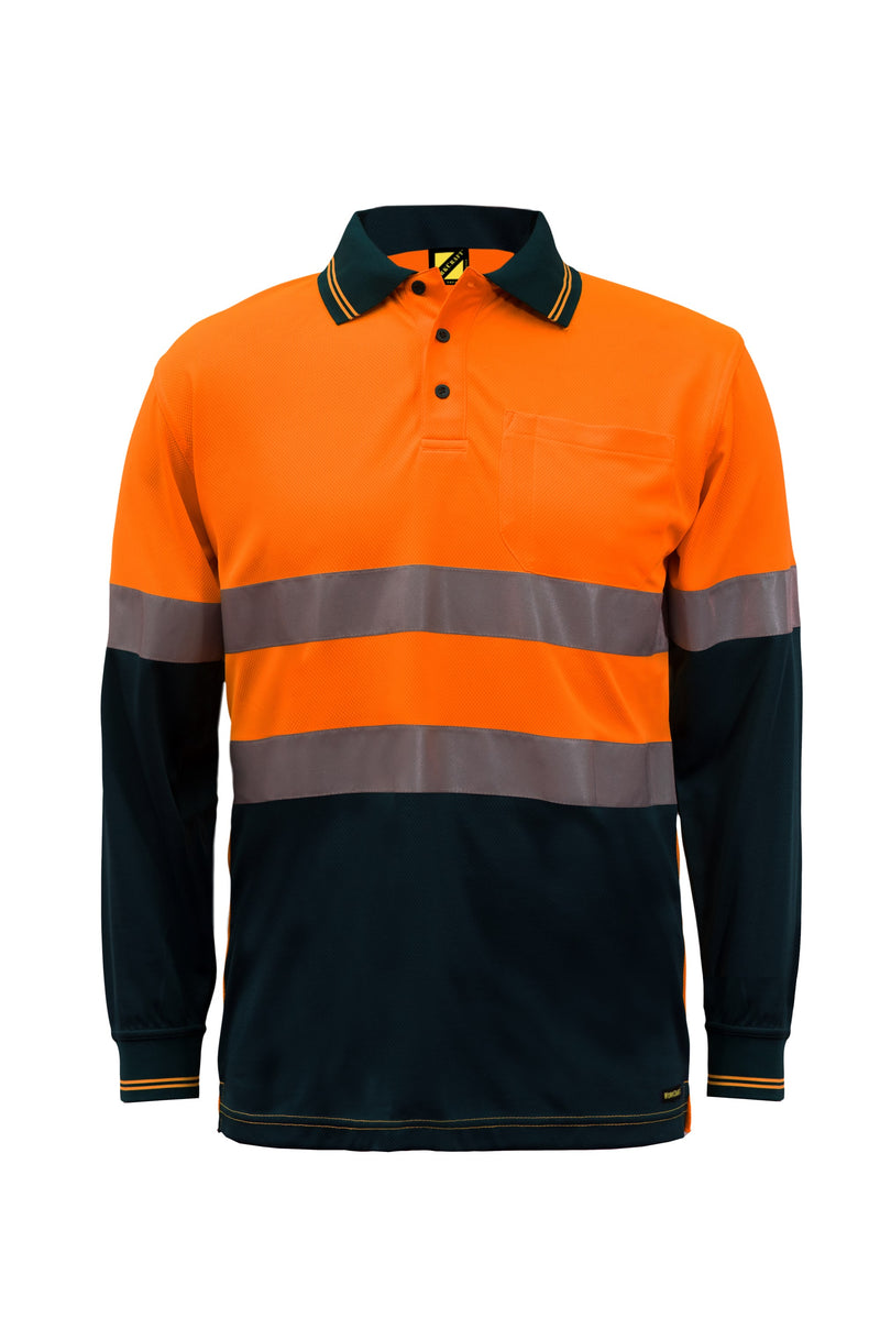 HI VIS TAPE TWO TONE POLO- LS