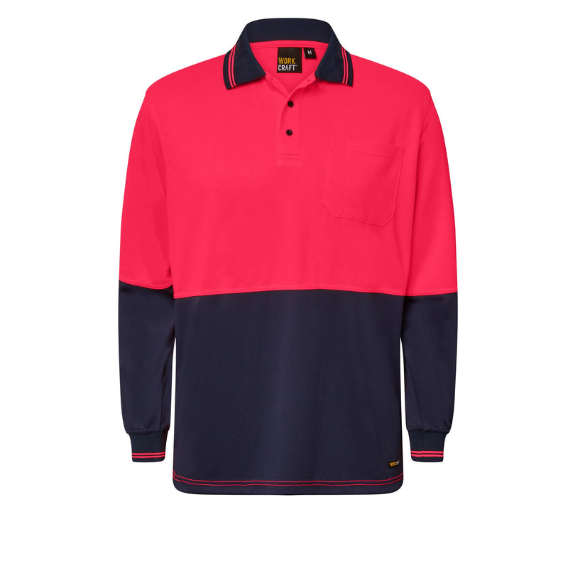 HI VIS TWO TONE POLO POCKET- LS