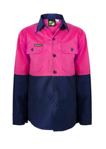 Kids Hi Vis Two Tone Long Sleeve Shirt