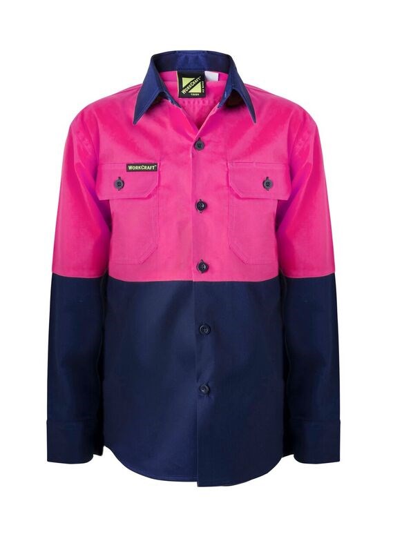 Kids Hi Vis Two Tone Long Sleeve Shirt