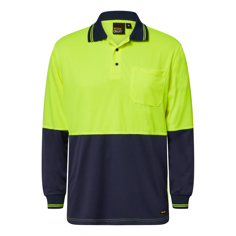 HI VIS TWO TONE POLO POCKET- LS