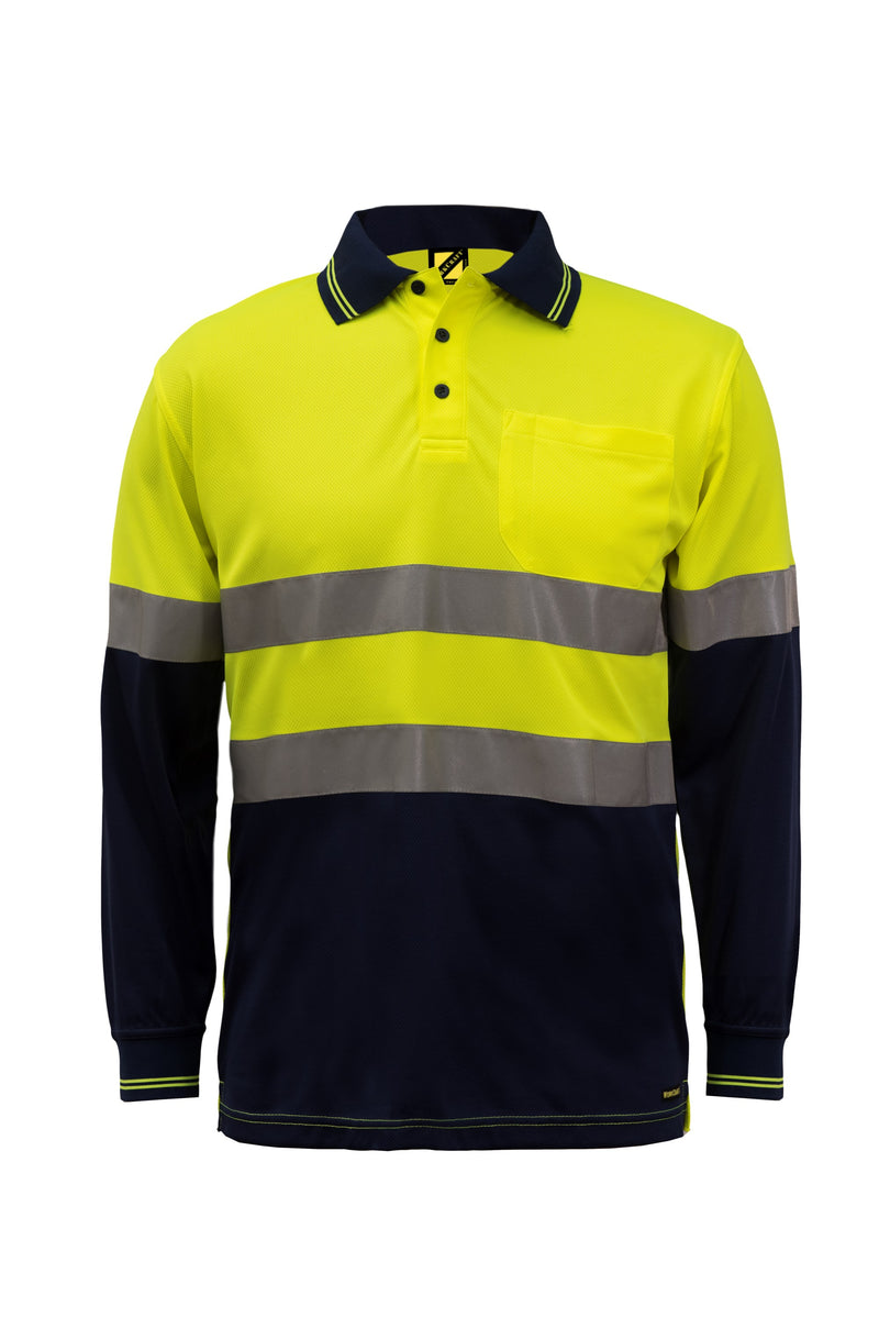 HI VIS TAPE TWO TONE POLO- LS