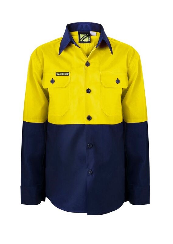 Kids Hi Vis Two Tone Long Sleeve Shirt