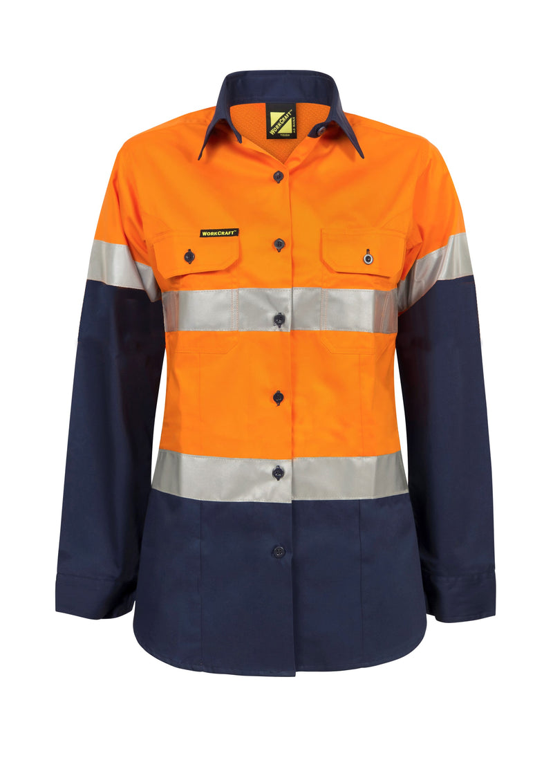 HI VIS SHIRT CSR TAPE- LS LADIES