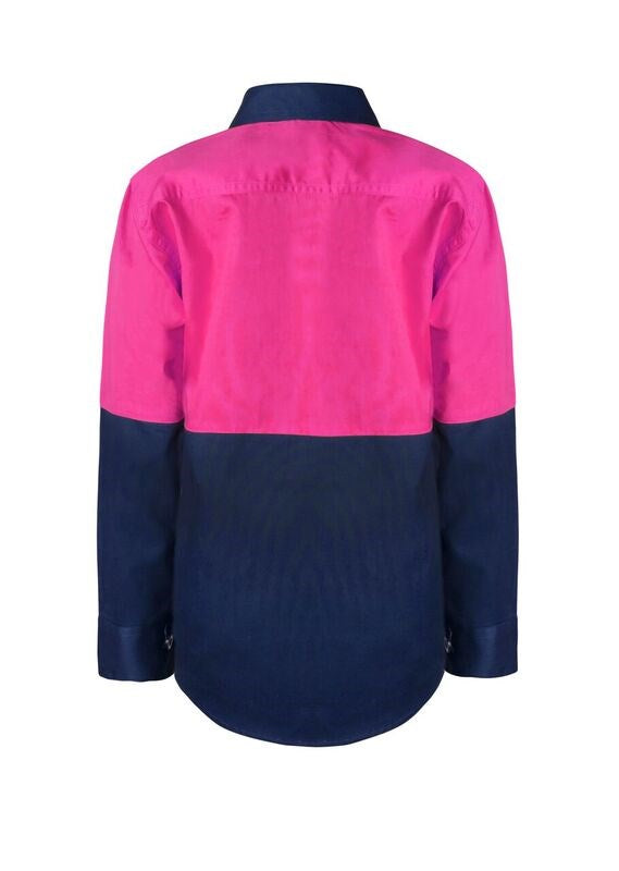 Kids Hi Vis Two Tone Long Sleeve Shirt