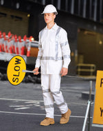 Winning Spirit WT09HV White Safety Shirt with X Back Biomotion Tape Configuration Mens