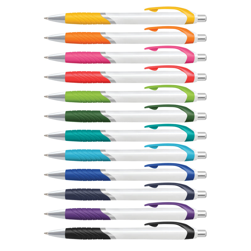 Jet Plastic Pen - White Barrel - with 1 colour print