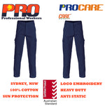 PRO 1101 Cargo Pants 100% Cotton Drill Heavy Duty 8 pockets Navy Blue (311gsm)