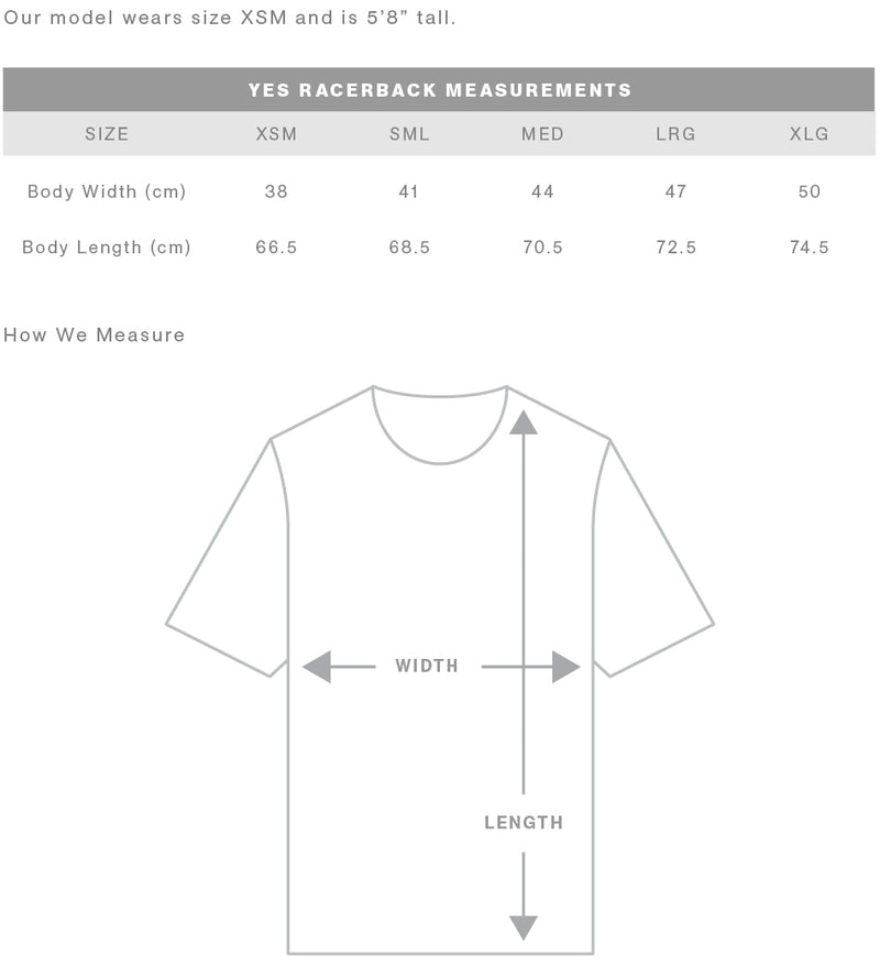 Yes Racerback Singlet Ladies ***CLEARANCE