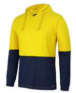 JB's Wear 6HCTL HI VIS L/S COTTON TEE WITH HOOD