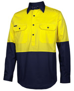 JB's Wear 6HVCS Hi Vis Close Front L/S 150g Work Shirt