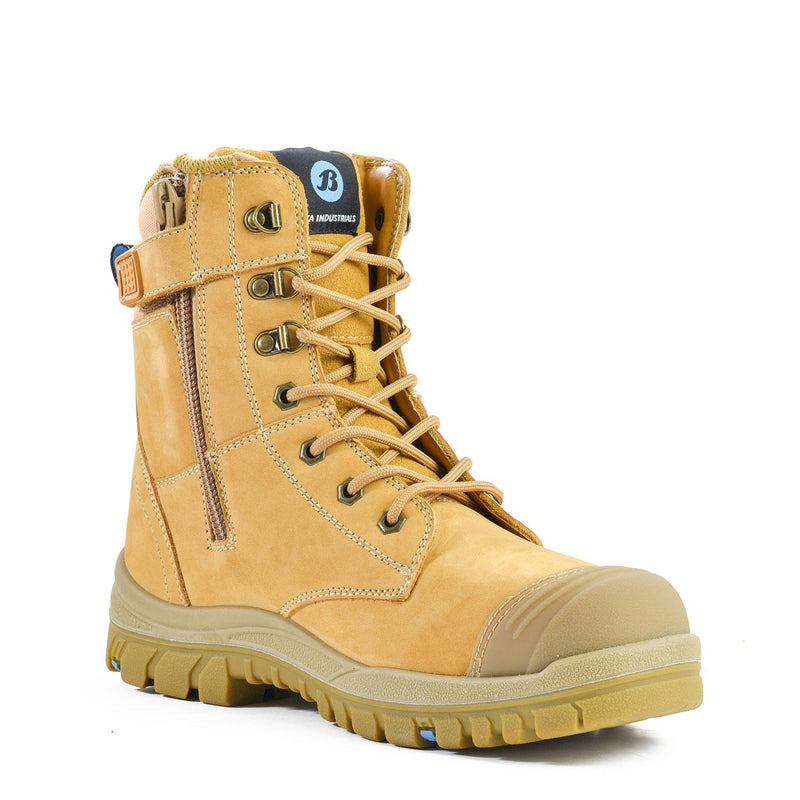 Bata Industrials Defender Zip Sided Wheat Industrial Safety Boot 804.80851