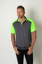 Charcoal Heather/Neon Lime