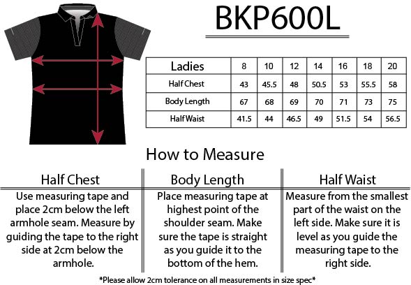 BKPL600L size chart