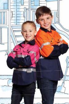 Personalised Kids Long Sleeve Shirt with Tape - with individual name (Large on REAR)