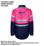 Personalised Kids Long Sleeve Shirt with Tape - with individual name (Large on REAR)