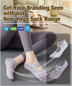 Get your branding noticed in a whole new way! Introducing our NEW Yoga Sock Range!
