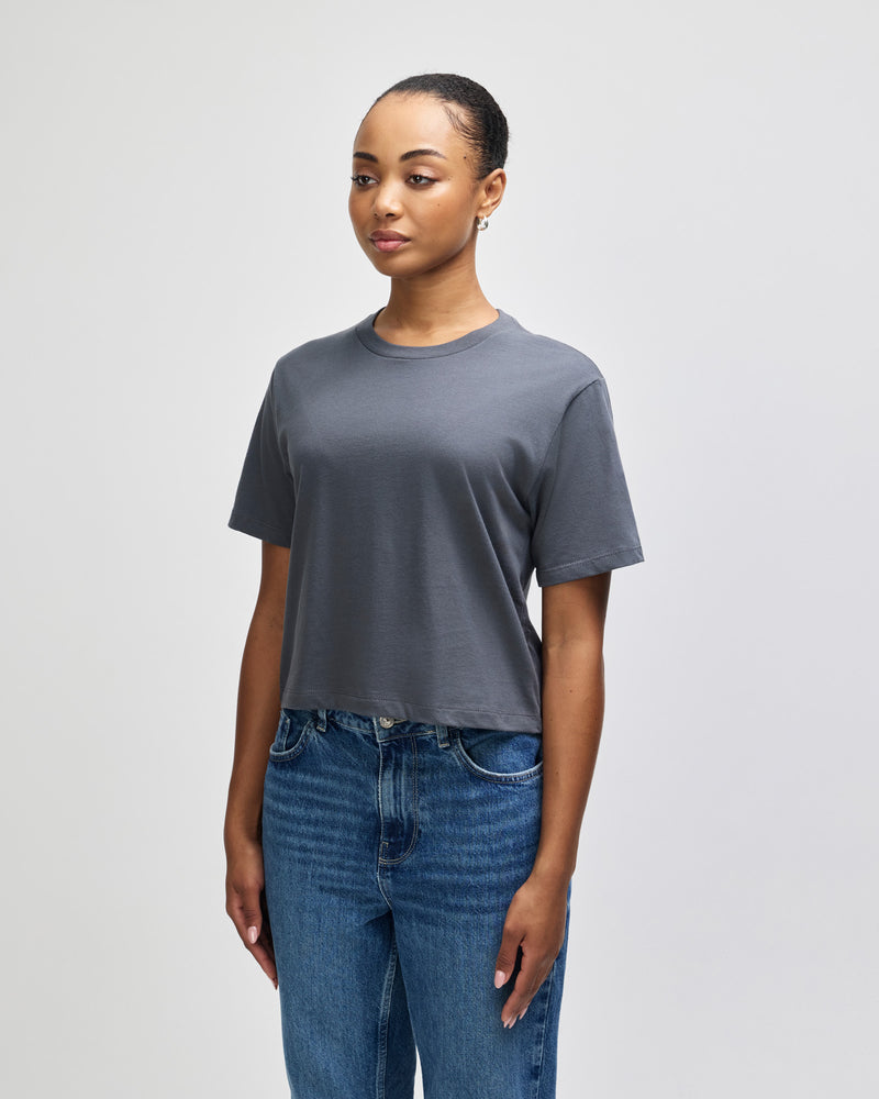 American Apparel 102 Boxy Cropped T-Shirt Ladies – rear view