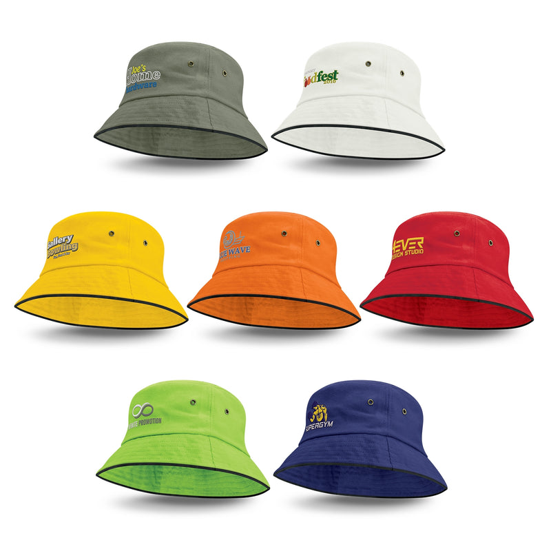 Trends 115493 Bondi Bucket Hat - Black Sandwich Trim