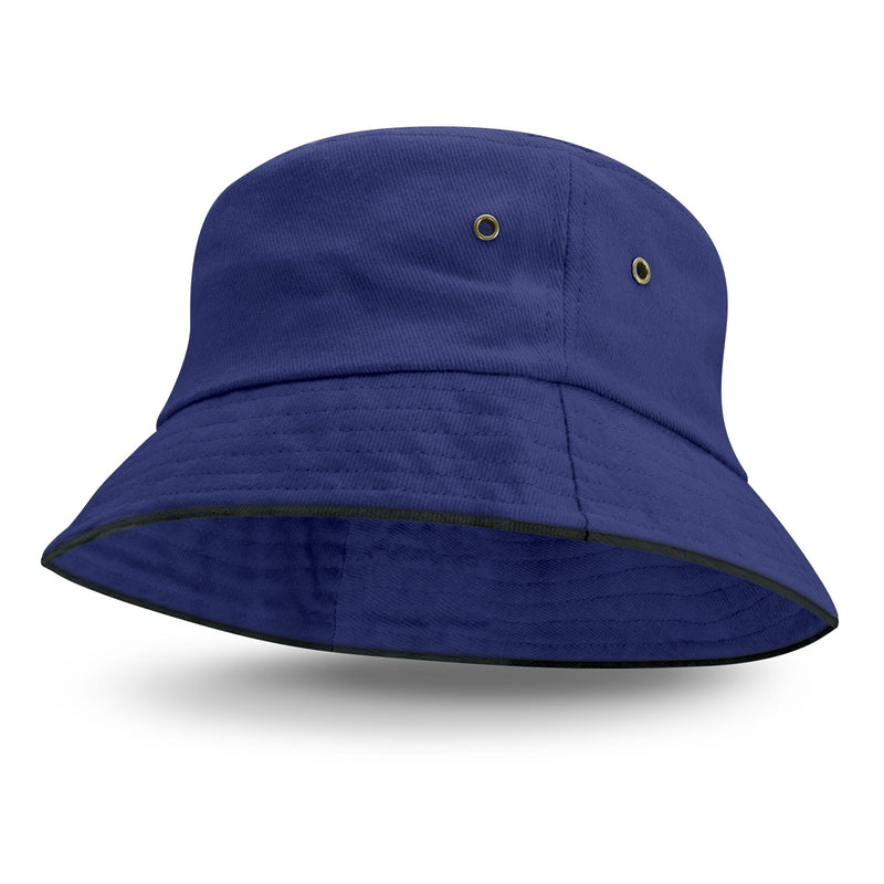 Trends 115493 Bondi Bucket Hat - Black Sandwich Trim – Royal Blue
