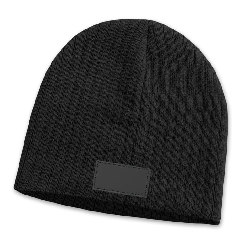 Trends 115656 Nebraska Cable Knit Beanie with Patch – Black