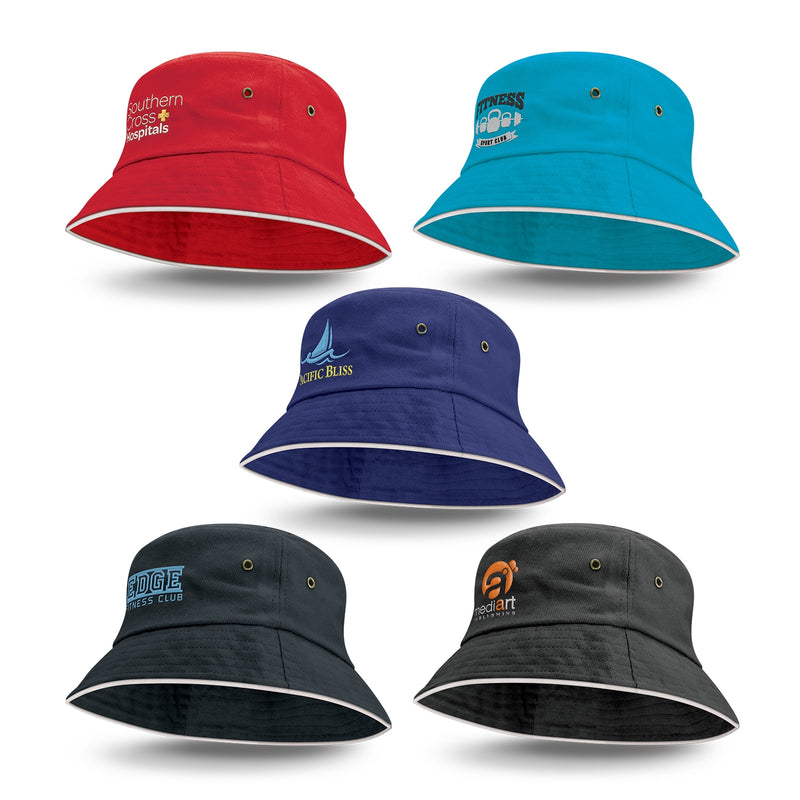 Trends 115740 Bondi Bucket Hat - White Sandwich Trim