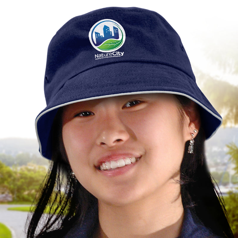 Trends 115740 Bondi Bucket Hat - White Sandwich Trim – Feature