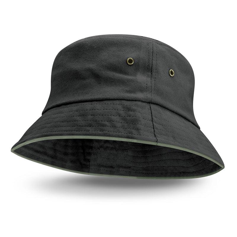 Trends 115741 Bondi Bucket Hat - Coloured Sandwich Trim – Grey