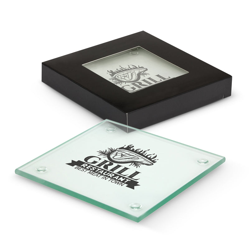 Trends 116395 Venice Glass Coaster - Set of 4 - Square