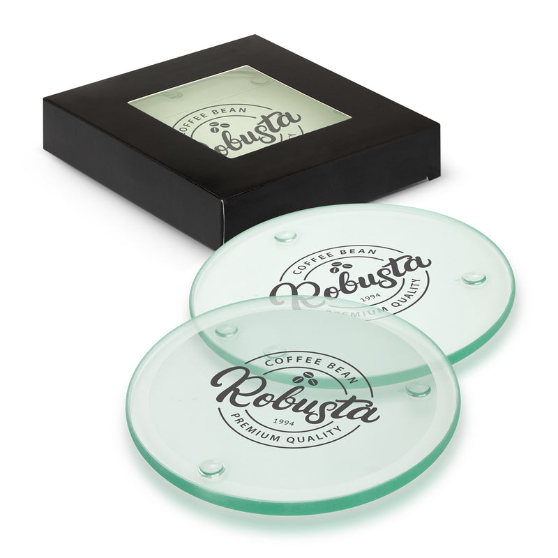 Trends 116397 Venice Glass Coaster - Set of 4 - Round