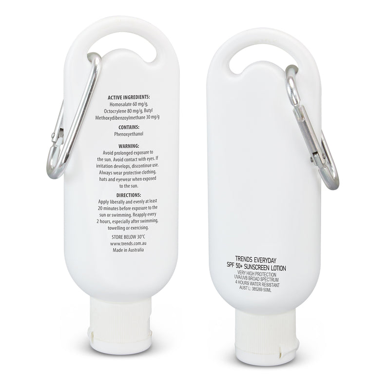 Trends 118662 TRENDS Everyday SPF50+ Sunscreen Lotion – 50ml Carabiner Tube